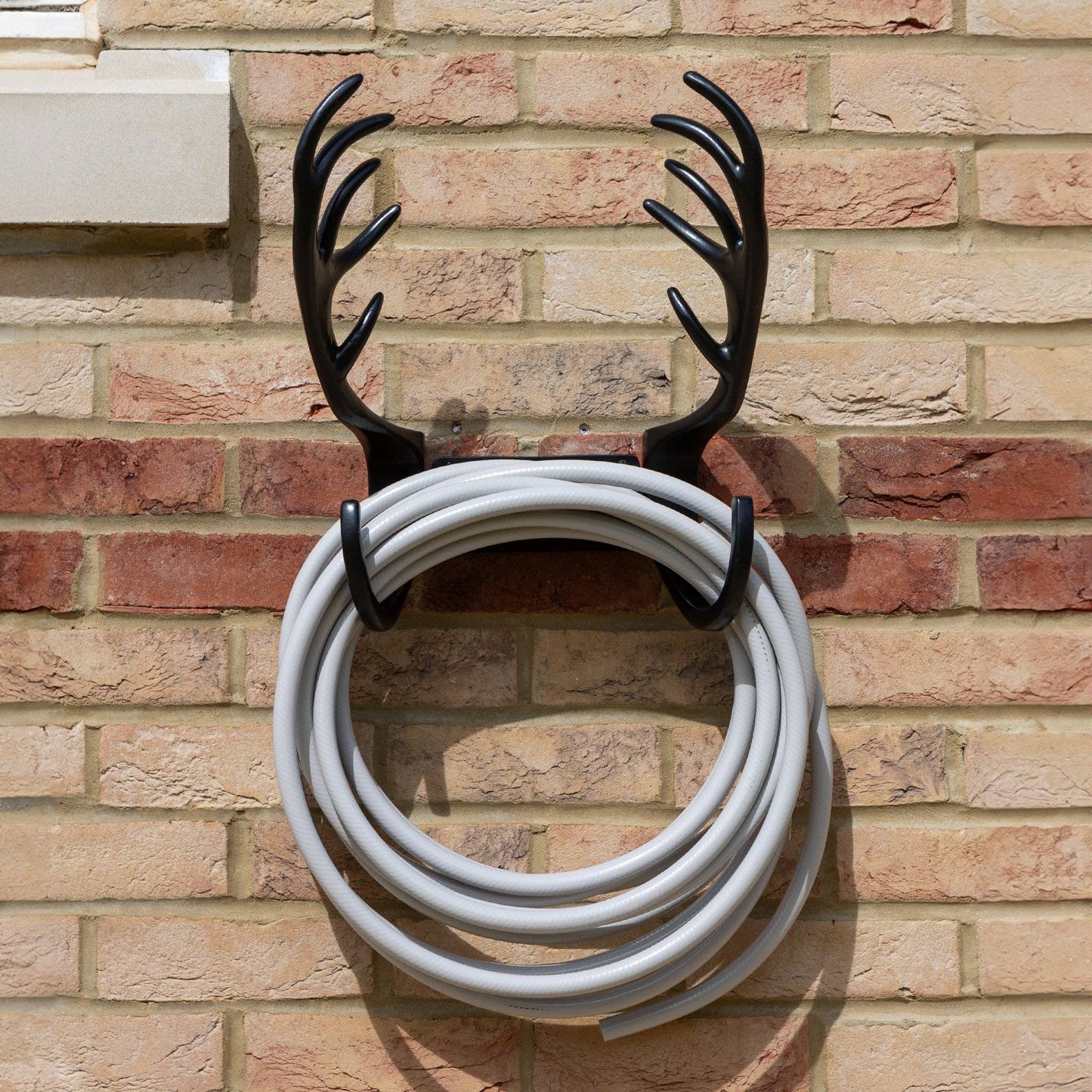 Stag Antlers Hose Pipe Holder - Black Finish