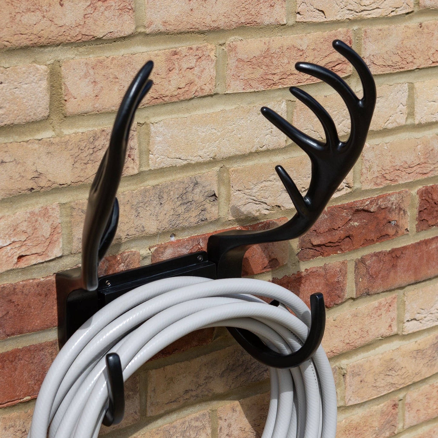 Stag Antlers Hose Pipe Holder - Black Finish