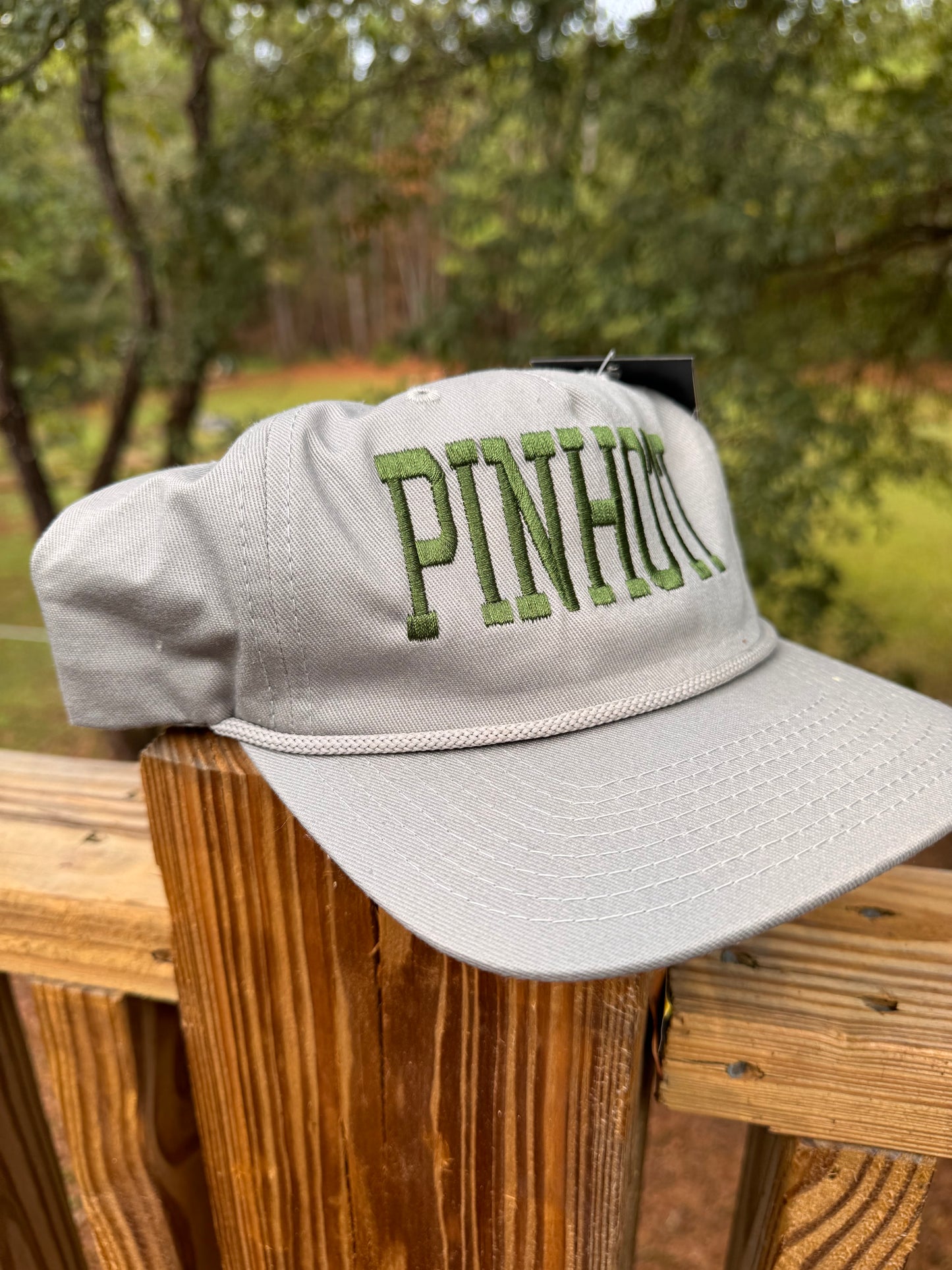 Pinhoti 5 panel rope hat | gray + green