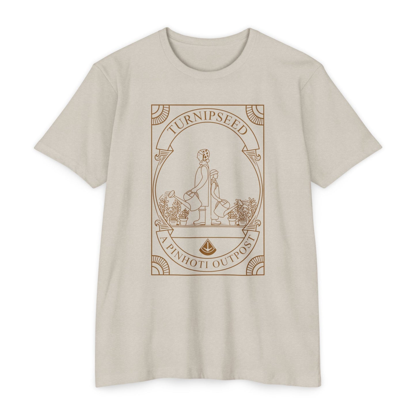 2 girls in garden earth tone tee