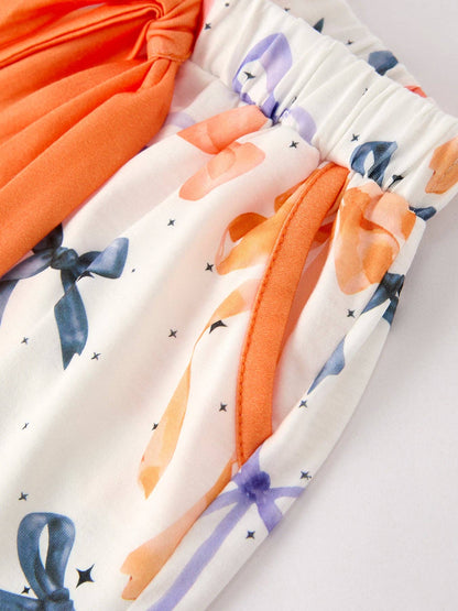 Halloween Mommy and Me Bow Print Pajama Set: 8/9 / Kids