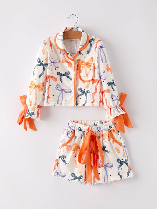 Halloween Mommy and Me Bow Print Pajama Set: 6 / Kids
