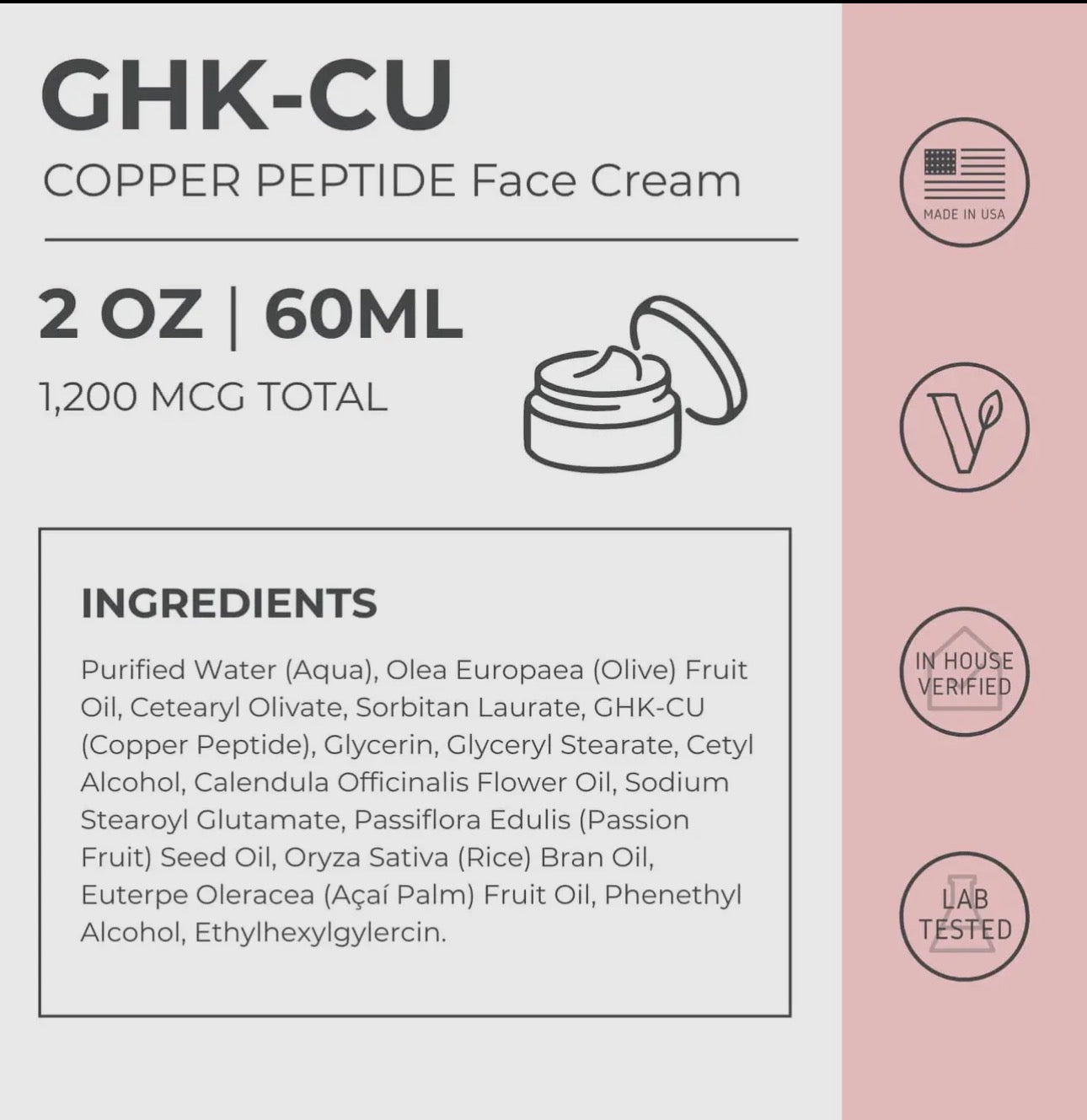 Ghk-Cu Copper Peptide Face Cream