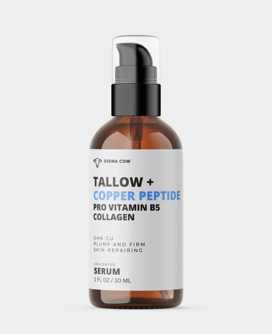 Tallow Serum + Copper Peptide, Pro Vitamin B5,Collagen - 1oz